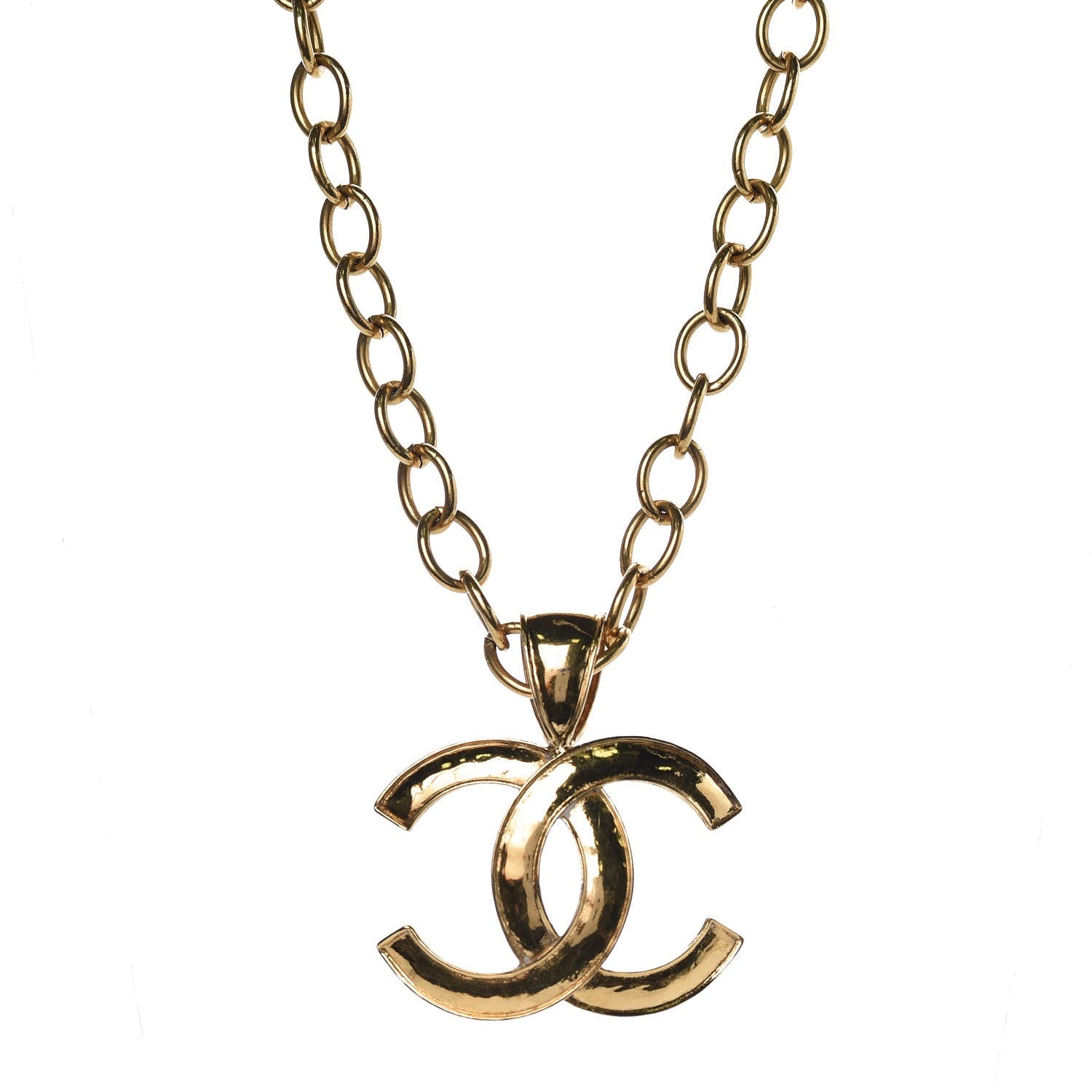 Chanel Hammered CC Long Necklace Gold 1 of 4
