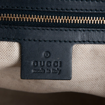 Gucci Monogram Vintage Web Medium Half Moon Hobo Navy 6 of 8
