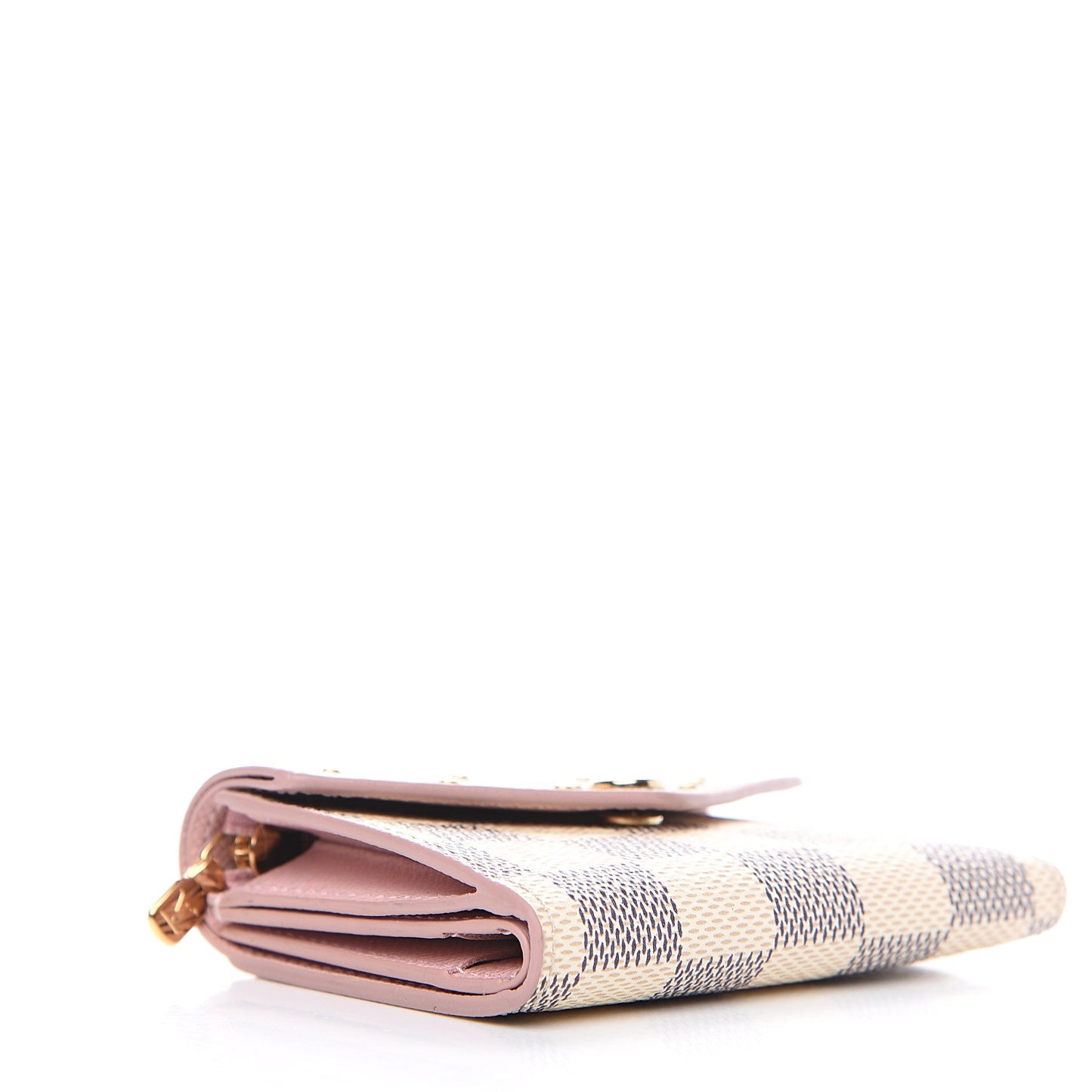 Damier Azur Studded Zoe Wallet Rose Ballerine