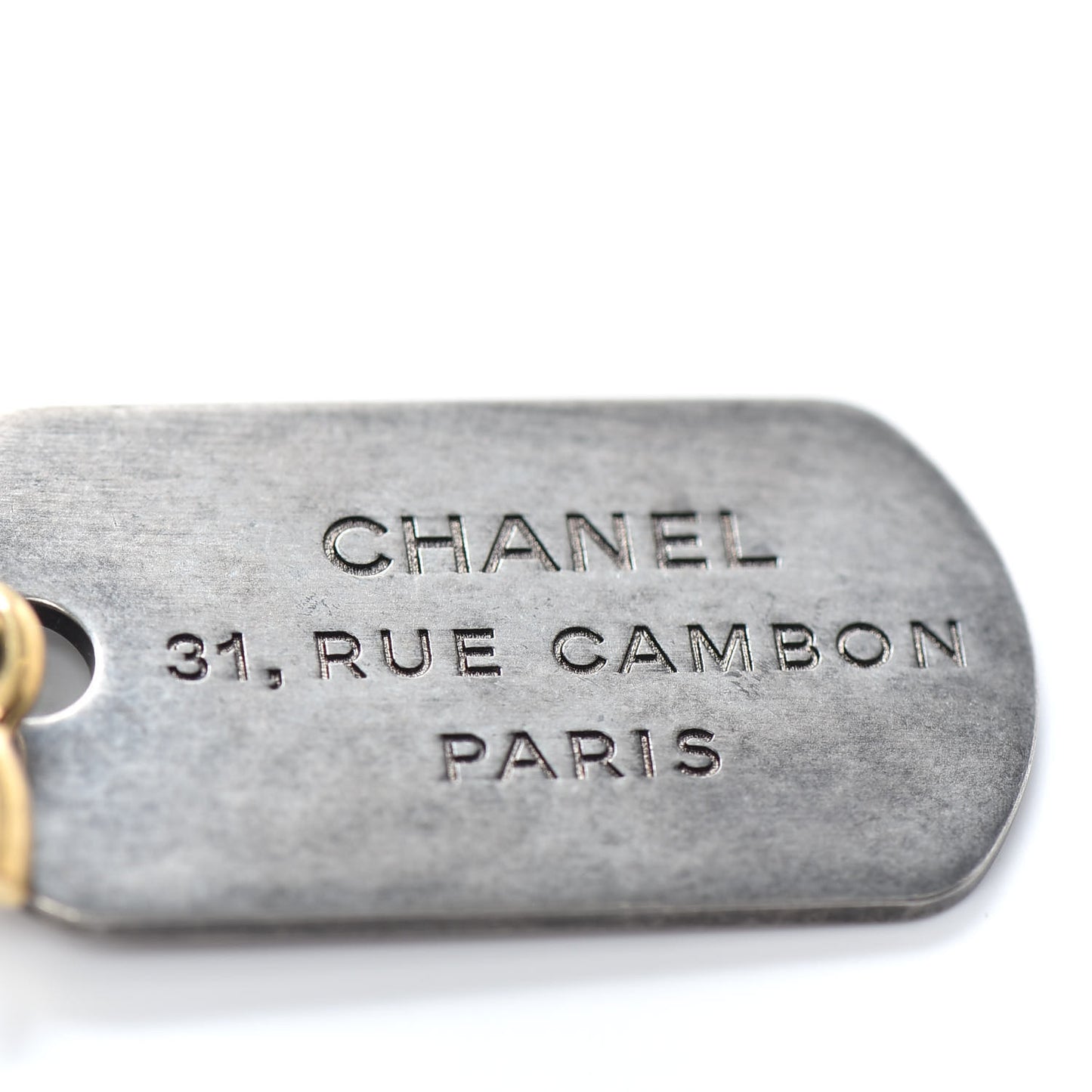 Ruthenium ID Dog Tag Charm Necklace Silver Gold