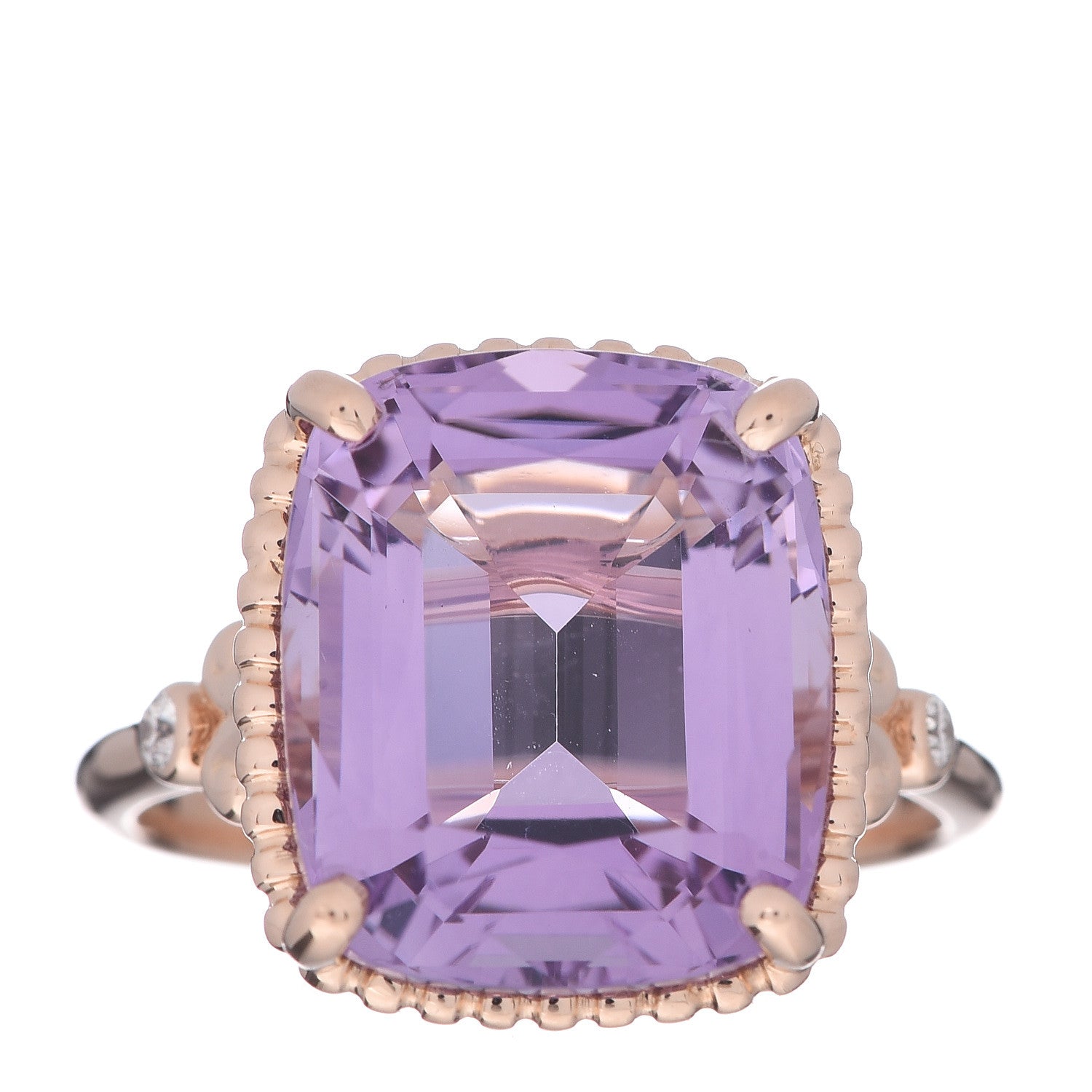 Tiffany 18K Rose Gold Amethyst Diamond Sparklers Cocktail Ring 51 5.75 1 of 6