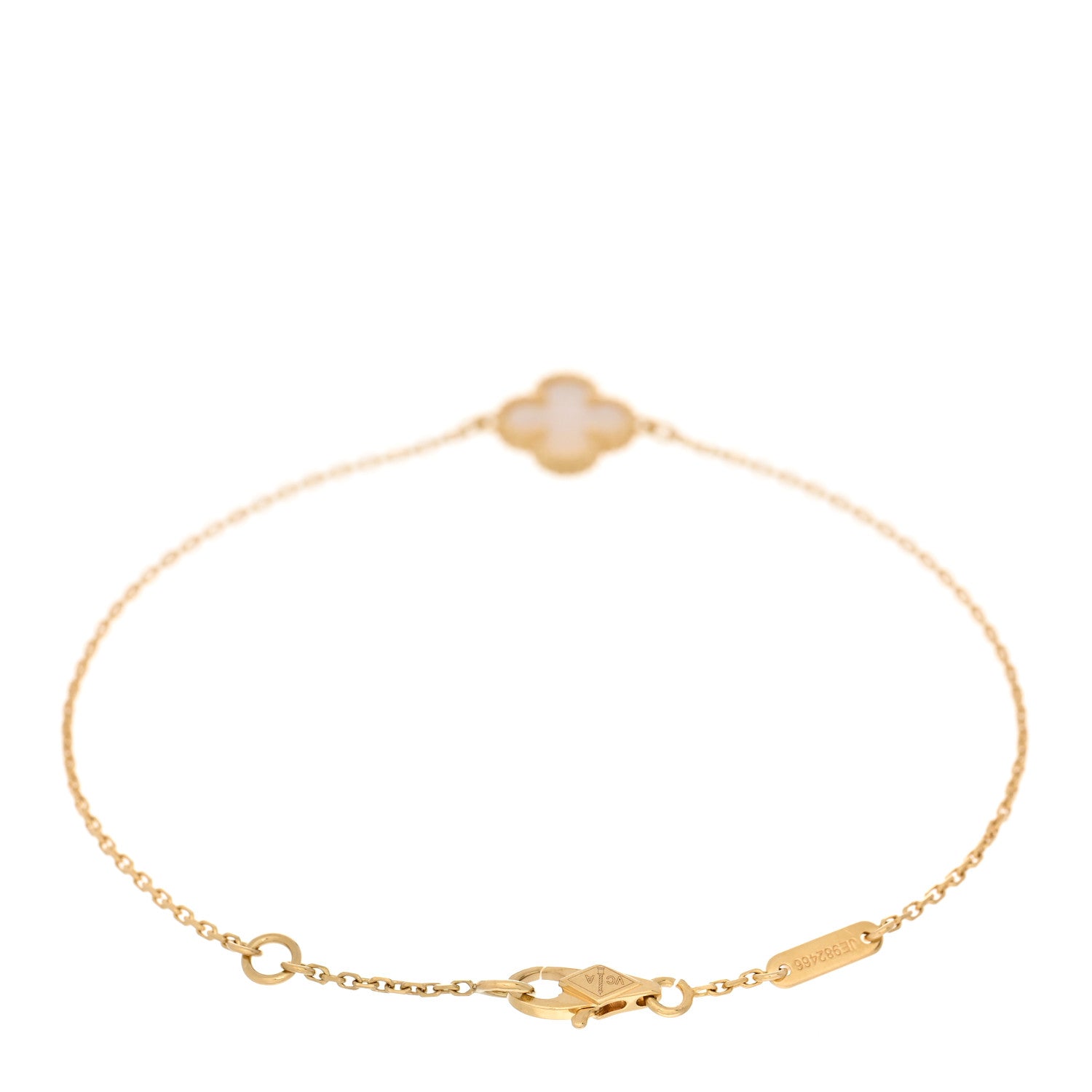 Van Cleef & Arpels 18K Yellow Gold Mother of Pearl Sweet Alhambra Bracelet 2 of 3