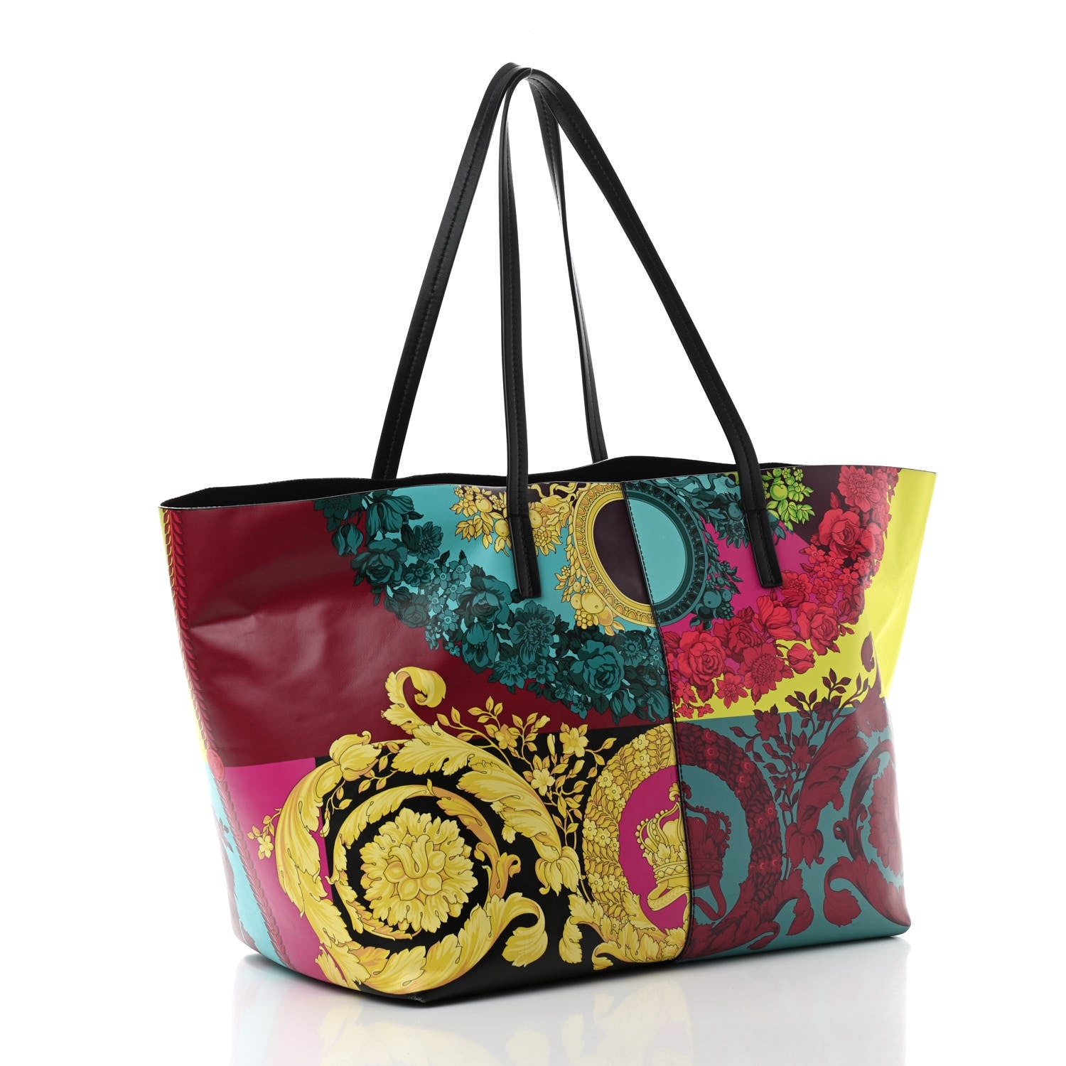 Versace Calfskin Voyage Barocco Print Tote Bag Multicolor 4 of 15