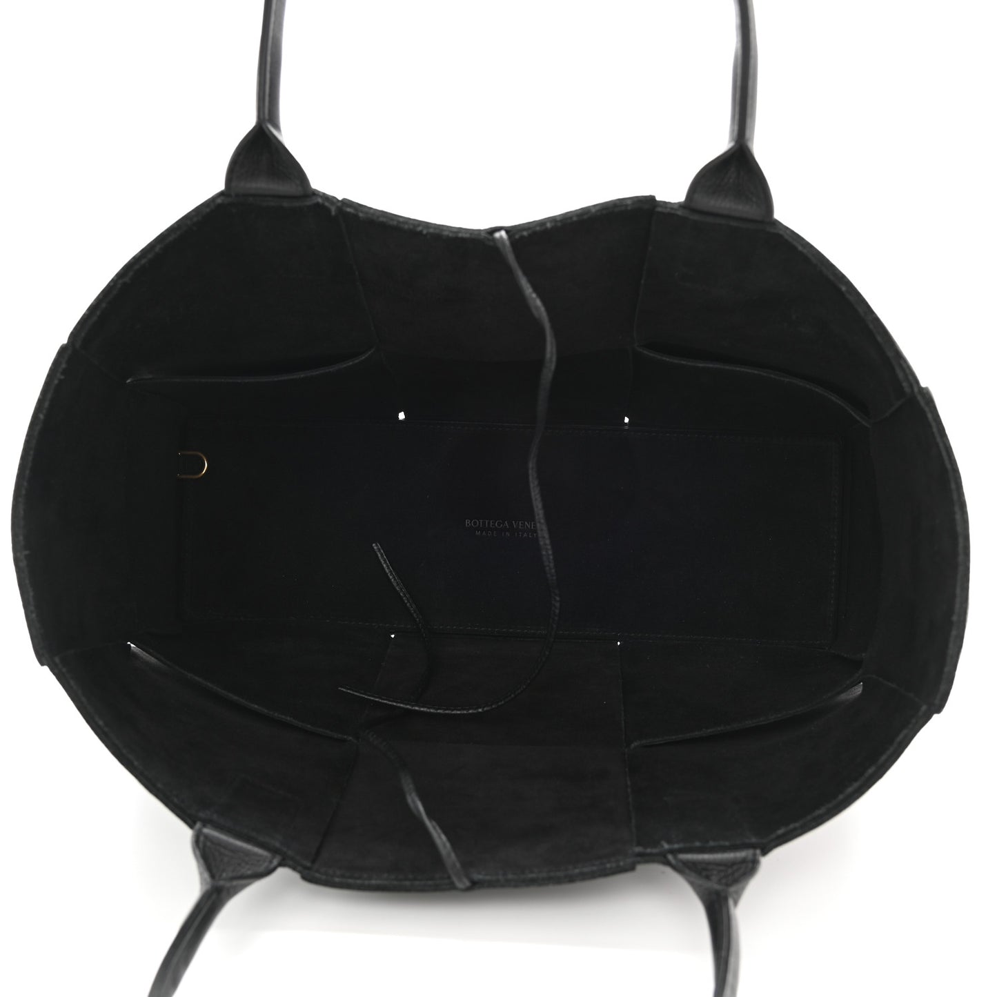 Grained Calfskin Maxi Intrecciato Arco Tote Black