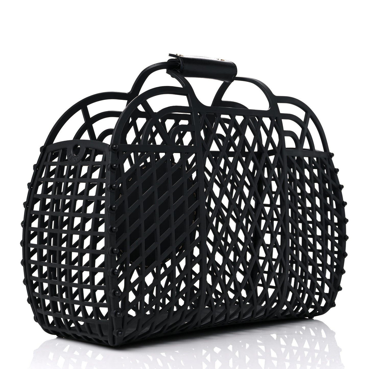 Recycled Plastic Vitello Liberty Matte Medium Fendi Basket Black Miele Scuro