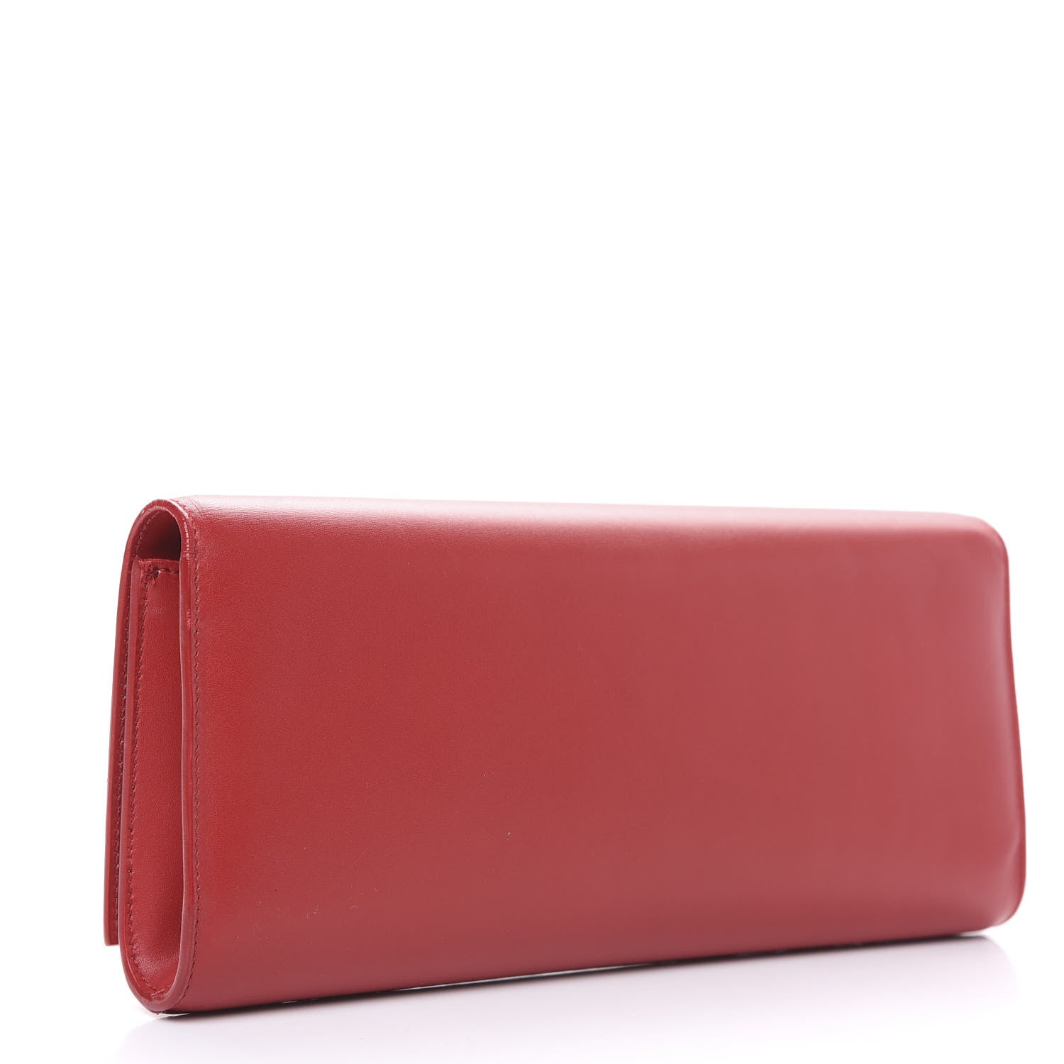 Saint Laurent Calfskin Lutetia Flap Clutch Red 3 of 12