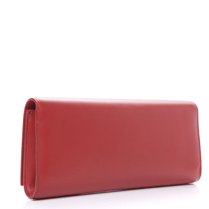 Saint Laurent Calfskin Lutetia Flap Clutch Red 3 of 12