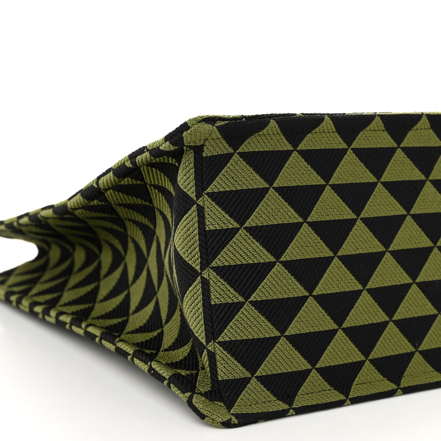 Jacquard Saffiano Triangolo Symbole Embroidered Large Tote Black Edera