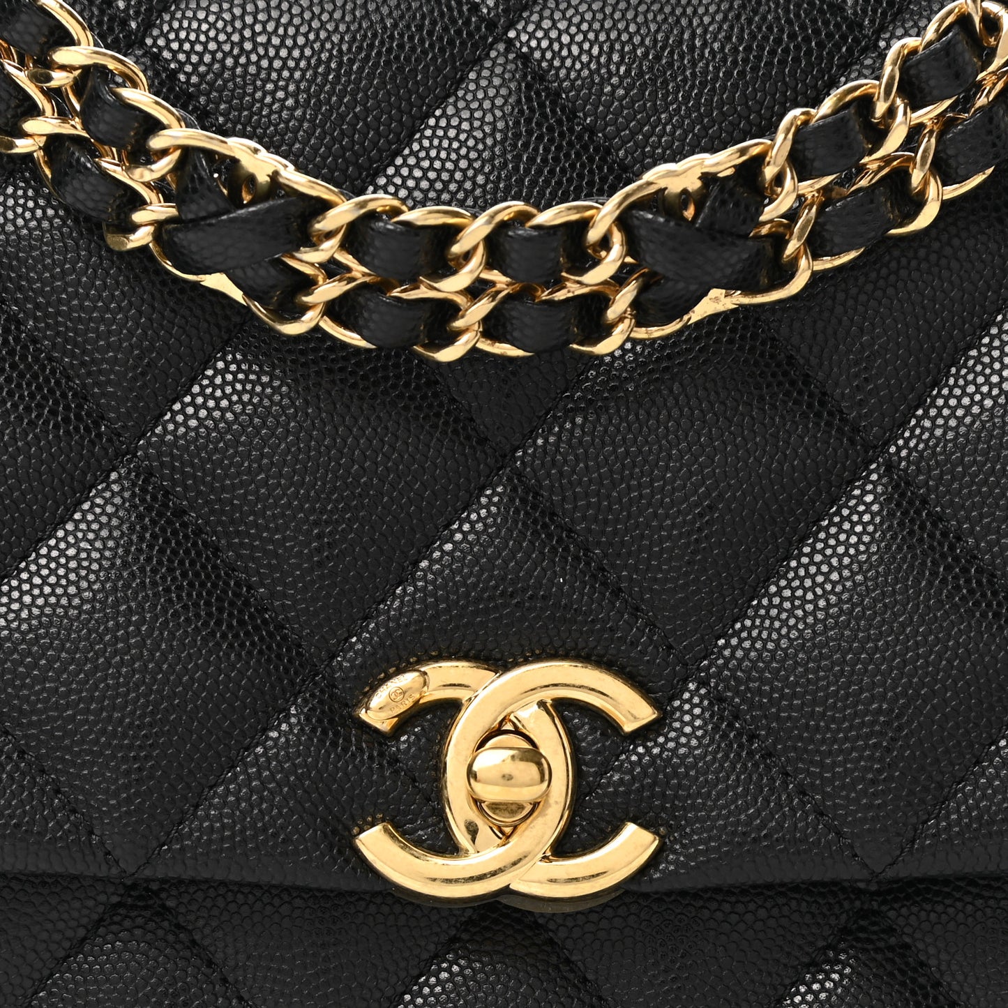 Caviar Quilted Coco First Flap Black