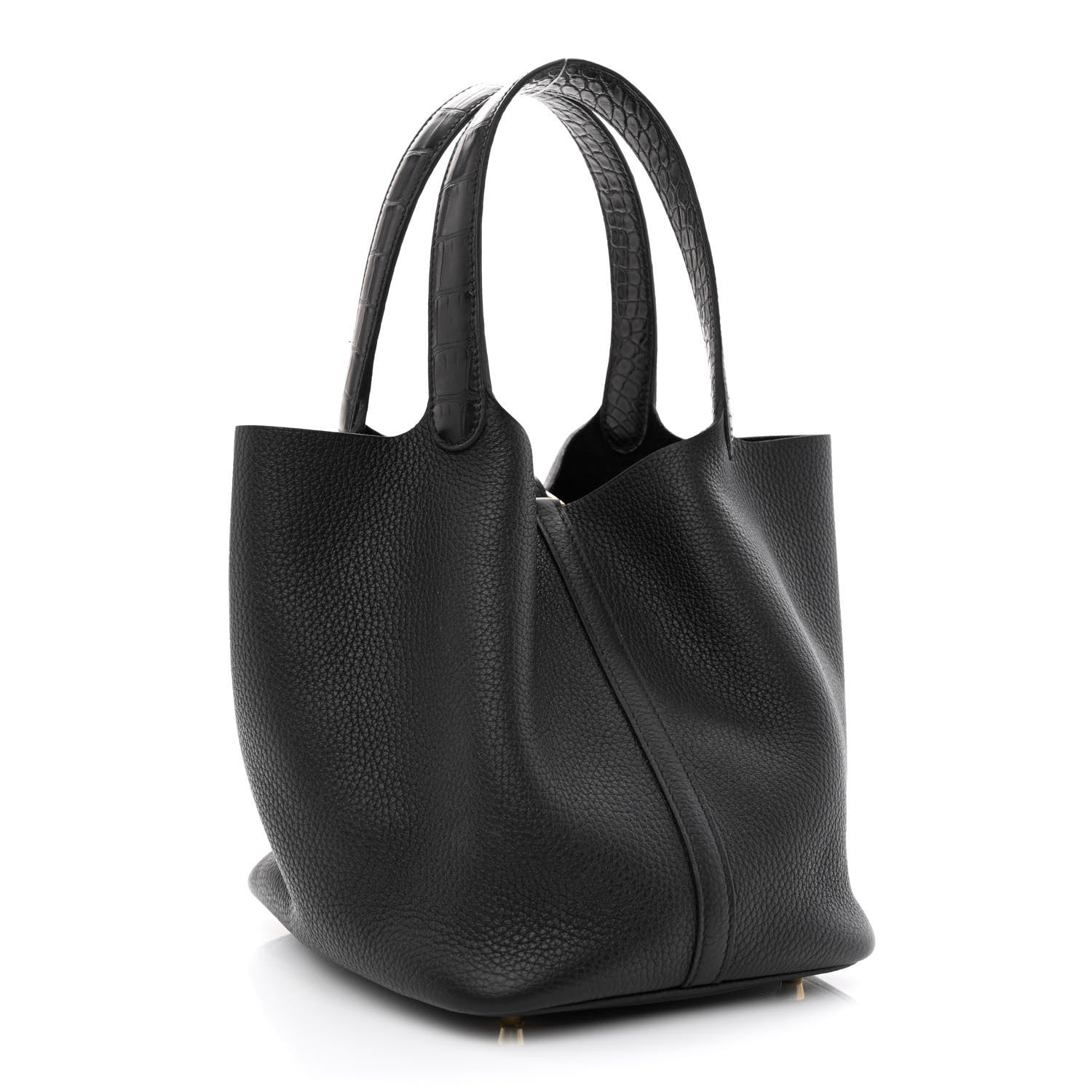 Hermes Taurillon Clemence Matte Alligator Picotin Lock Touch 22 MM Black 3 of 10