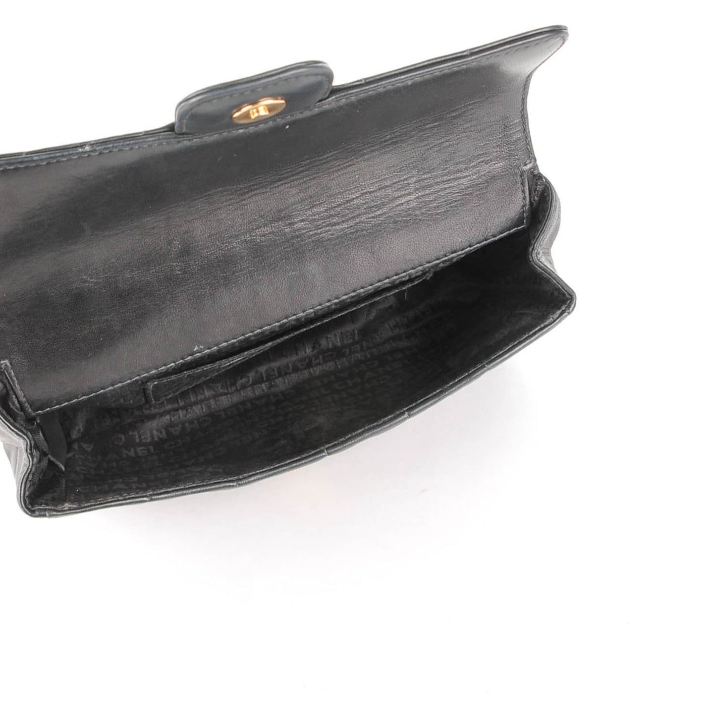 Lambskin Quilted Mini Chocolate Bar Flap Black