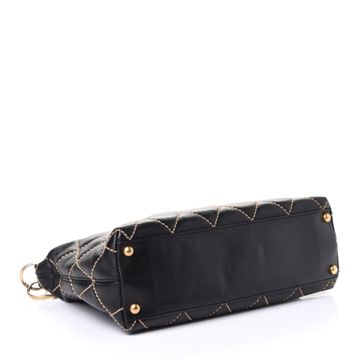 Calfskin Wild Stitch Hobo Black
