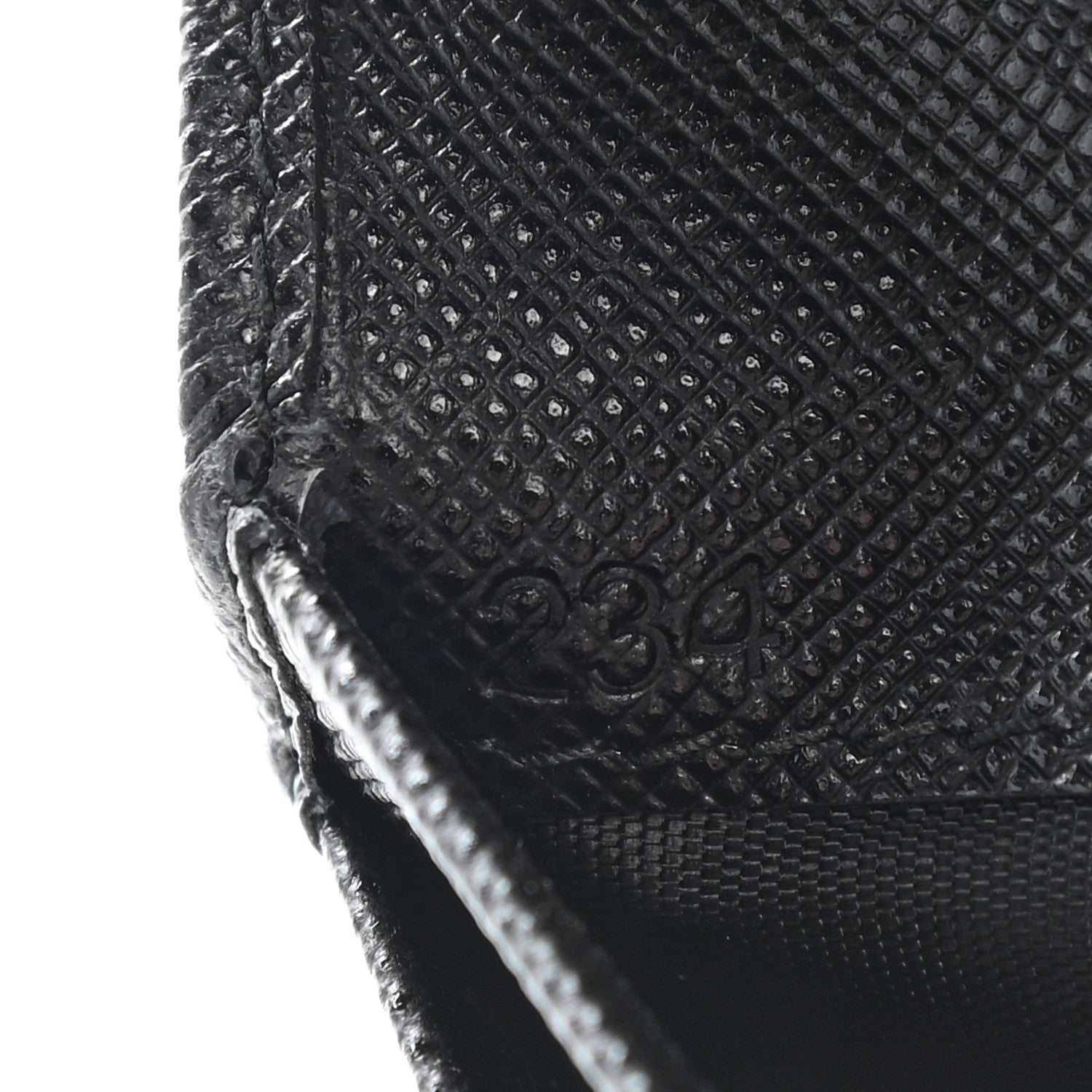 Prada Saffiano Triangle Bi-Fold Wallet Black 7 of 9
