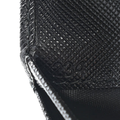 Prada Saffiano Triangle Bi-Fold Wallet Black 7 of 9