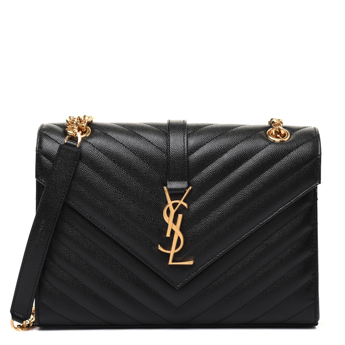 Grain De Poudre Matelasse Chevron Medium Monogram Satchel Black