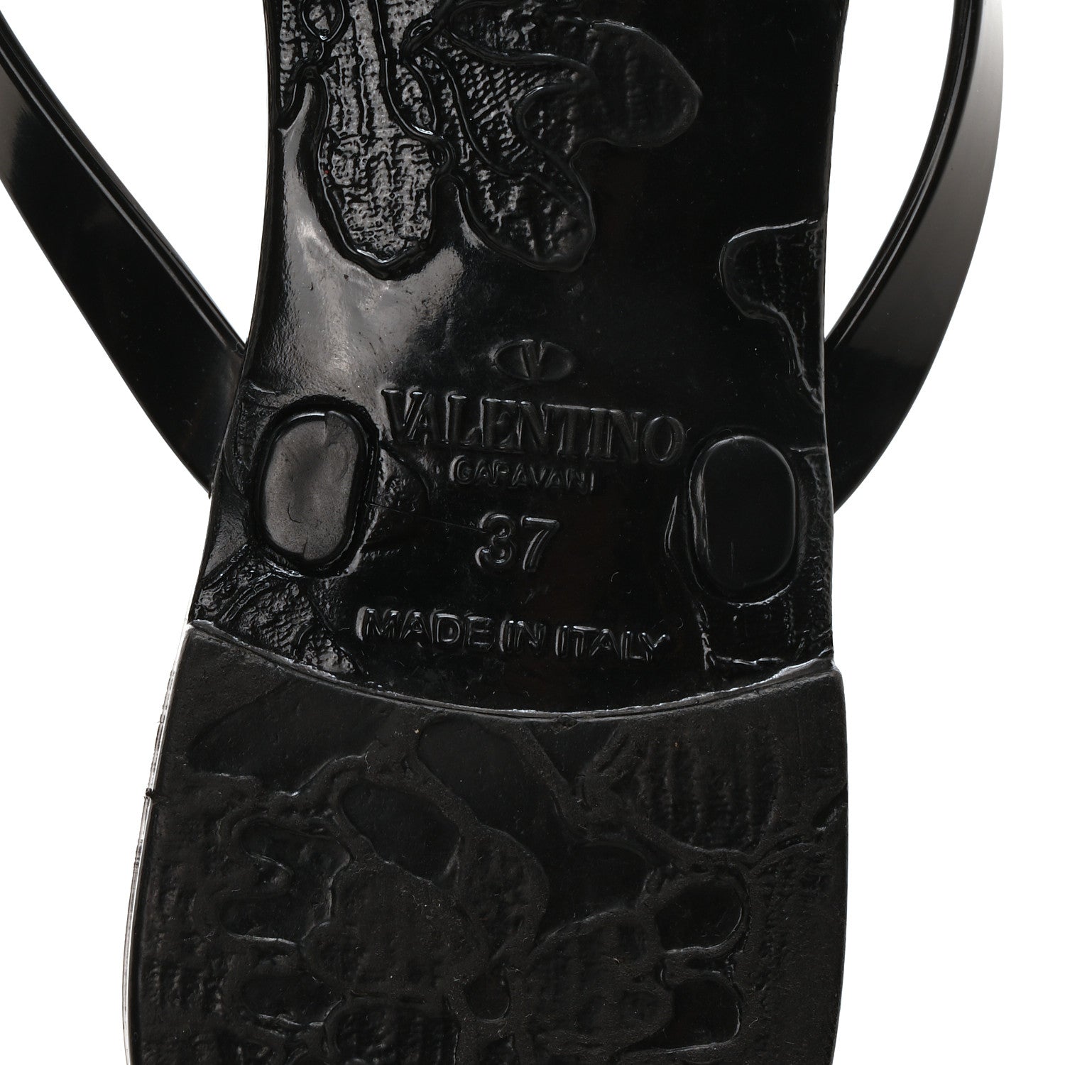 Valentino Garavani PVC Jelly Rockstud Bow Thong Sandals 37 Black 7 of 9