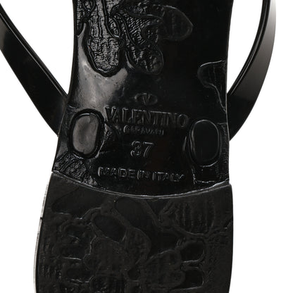 Valentino Garavani PVC Jelly Rockstud Bow Thong Sandals 37 Black 7 of 9