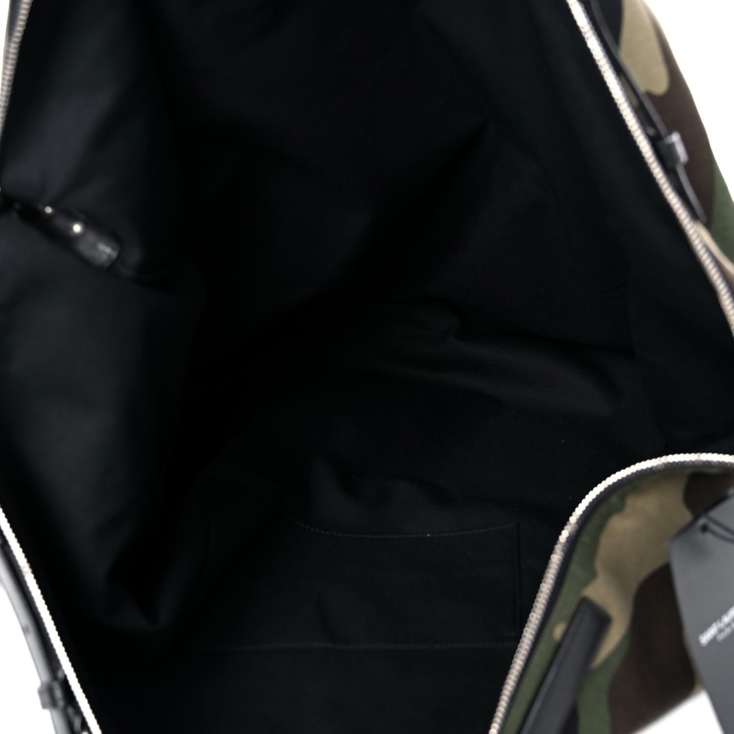 Saint Laurent Gabardine Camouflage Large Convertible ID Bag Black Green 7 of 9