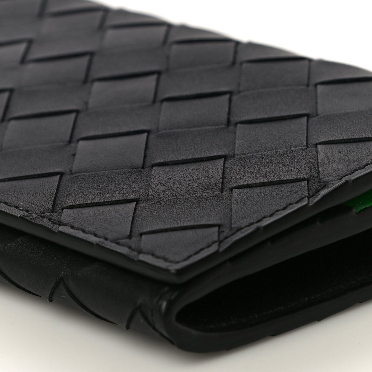 Nappa Intrecciato Long Wallet Black Grass