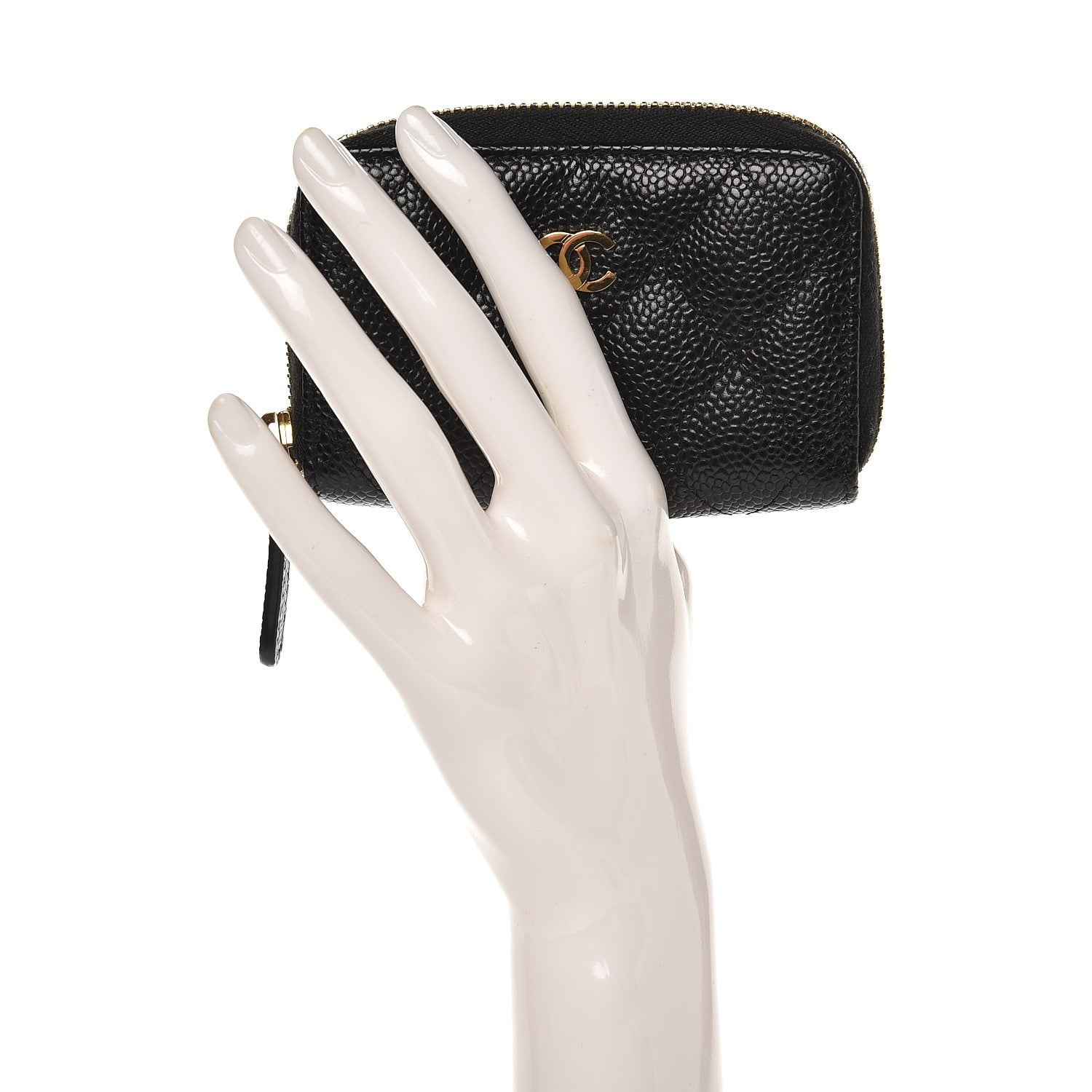 Chanel Caviar Quilted Zip Coin Purse Black 2 of 8