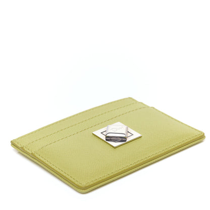 Christian Dior Grained Calfskin Turn Me Card Holder Yellow 4 of 8