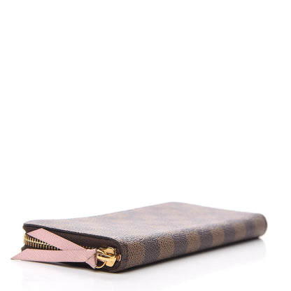 Louis Vuitton Damier Ebene Clemence Wallet Rose Ballerine 3 of 9