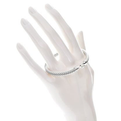 David Yurman Sterling Silver Diamond 5mm Cable Buckle Bracelet 2 of 5