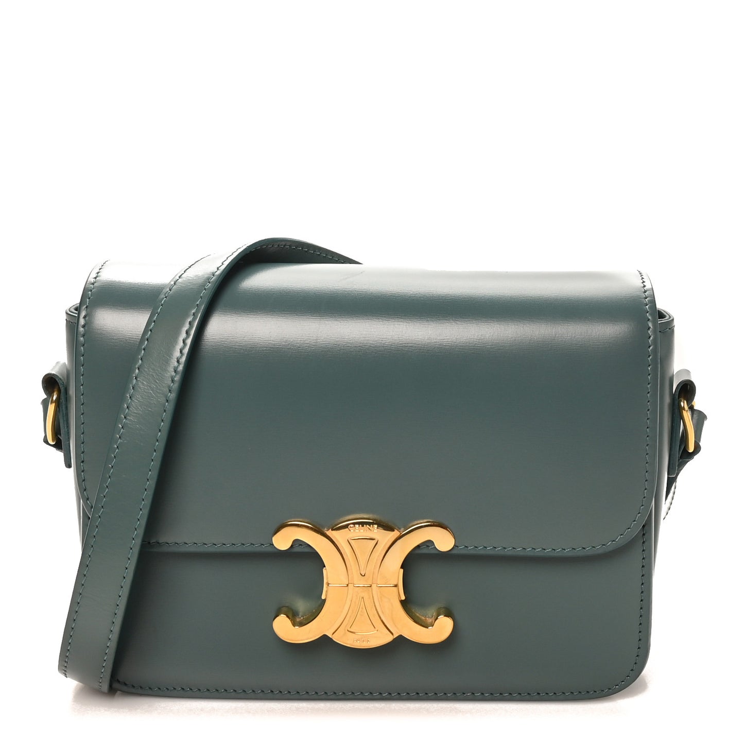 Shiny Calfskin Teen Triomphe Petrol