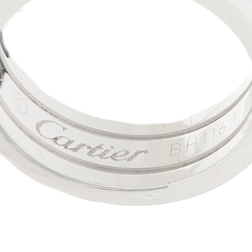 Cartier 18K White Gold Diamond 6.5mm Logo De Cartier Ring 52 6 5 of 8