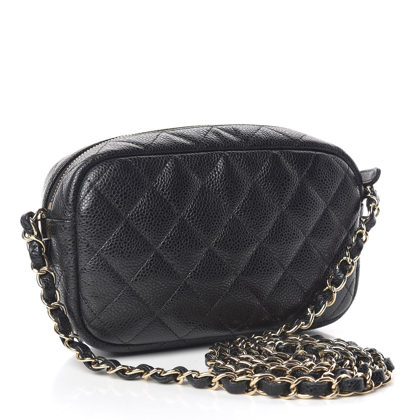 Caviar Quilted Camera Case Black