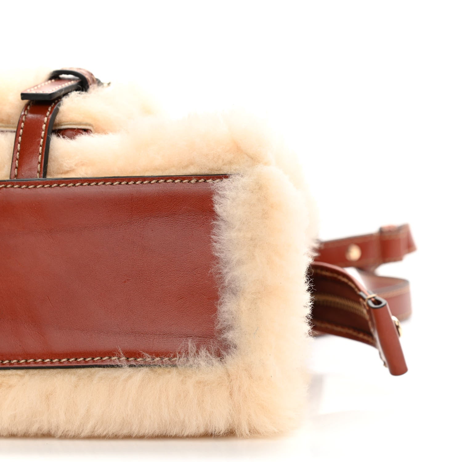 Chloe Shearling Vegetable Tanned Calfskin Mini Edith Sepia Brown 8 of 9