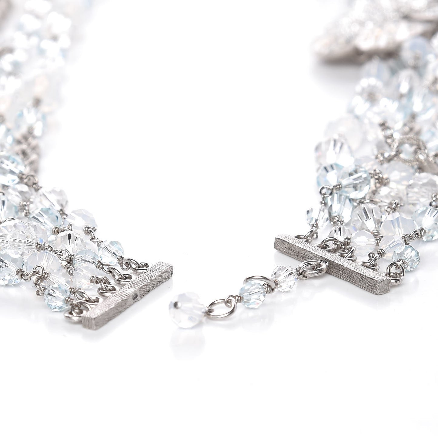 Multi Strand CC Necklace Silver Blue