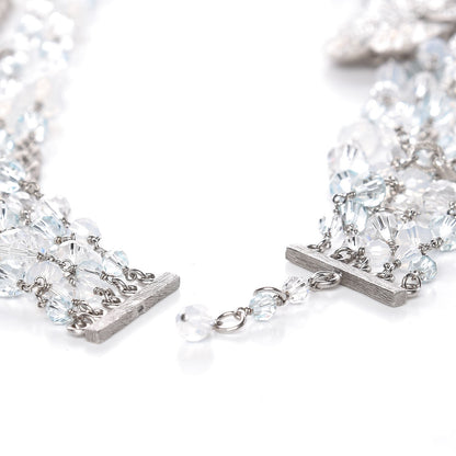 Chanel Multi Strand CC Necklace Silver Blue 3 of 6