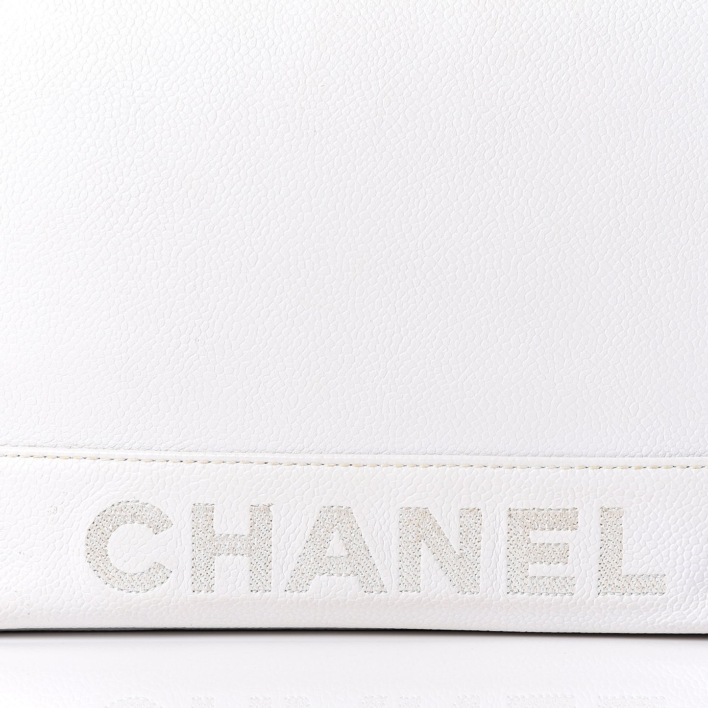 Caviar Flap Shoulder Bag White