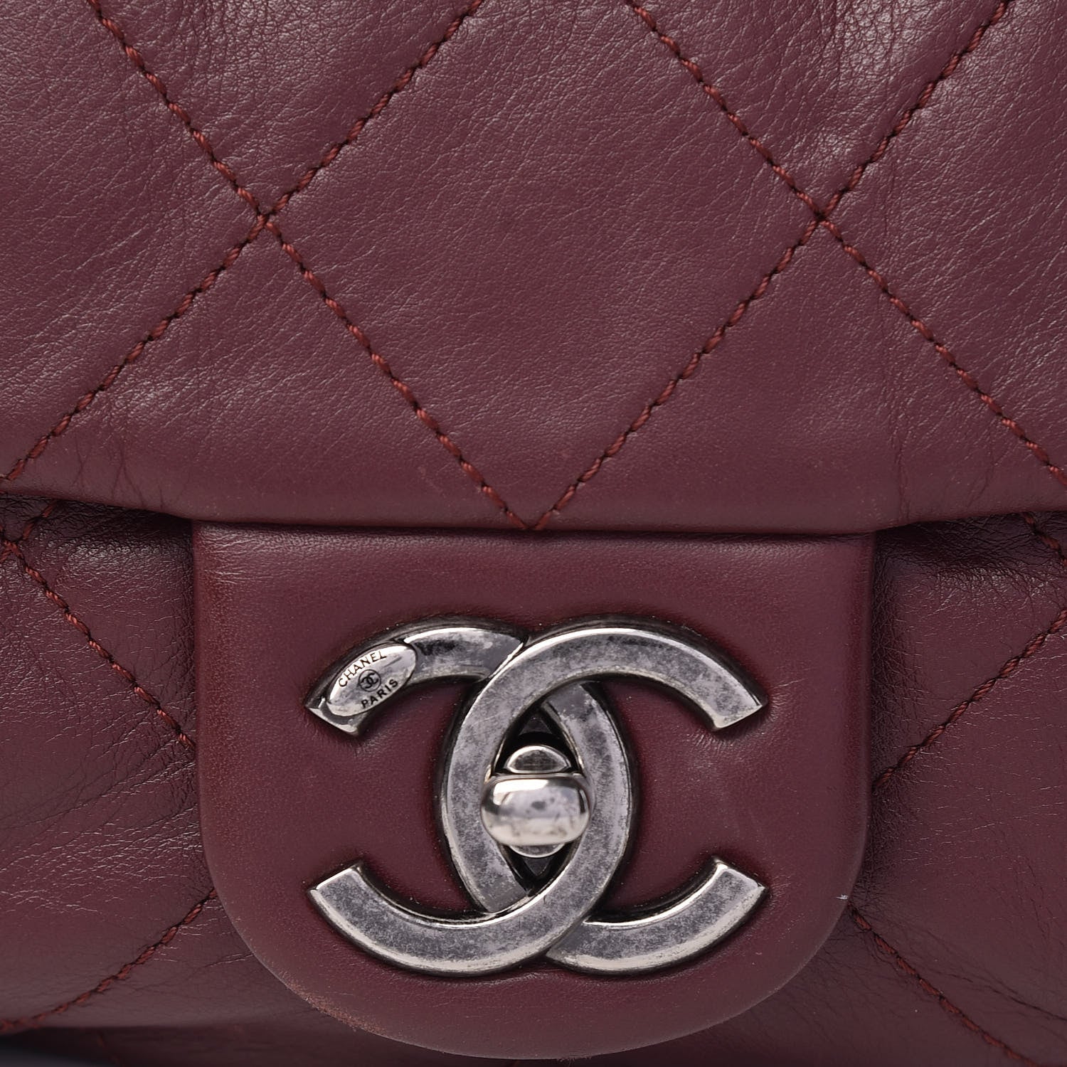 Chanel Calfskin Coco Pleats Large Messenger Flap Burgundy 8 of 11