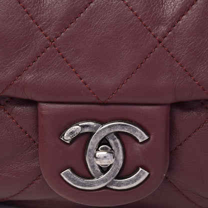 Chanel Calfskin Coco Pleats Large Messenger Flap Burgundy 8 of 11