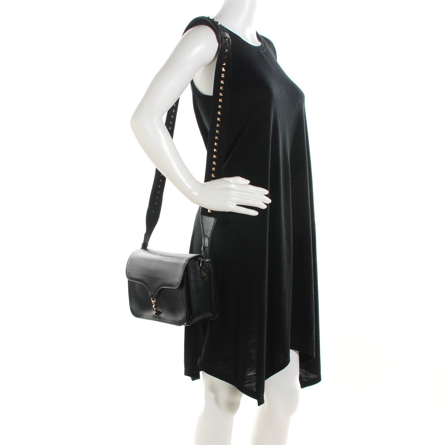 Valentino Garavani Calfskin Rockstud Band Crossbody Bag Black 2 of 8