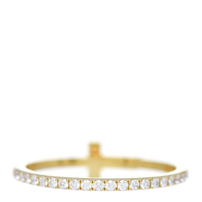 Tiffany 18K Yellow Gold Diamond T Wire Pave Ring 49 5 3 of 5