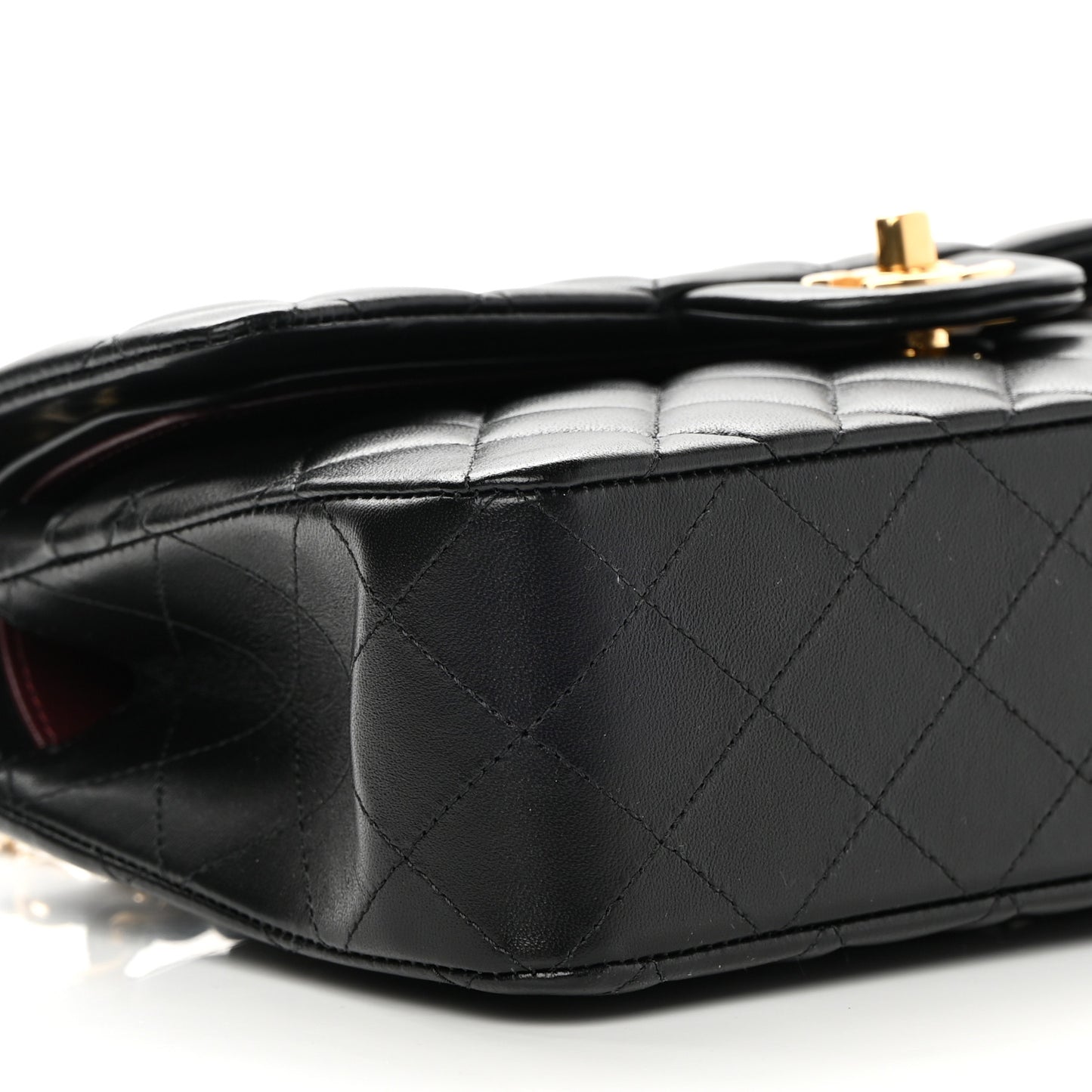 Lambskin Quilted Small Double Flap Black