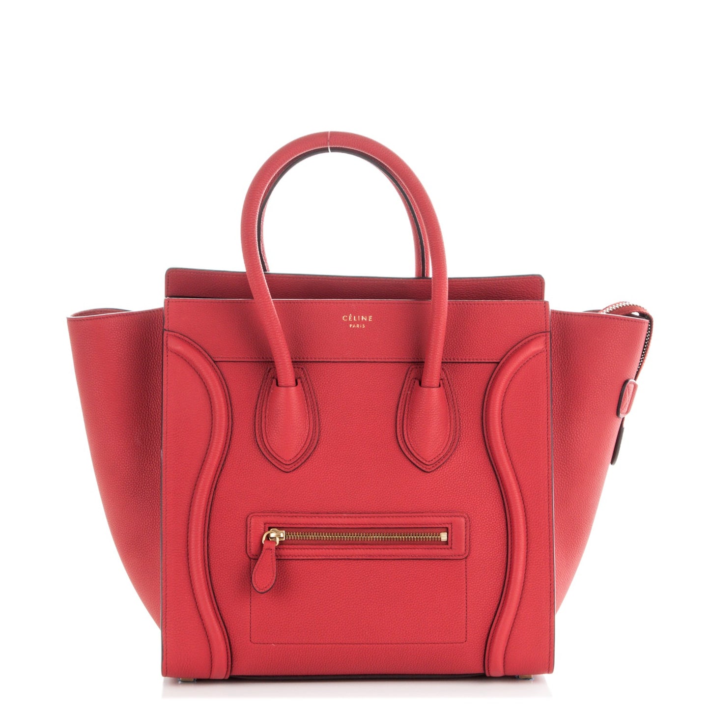 Baby Drummed Calfskin Mini Luggage Red