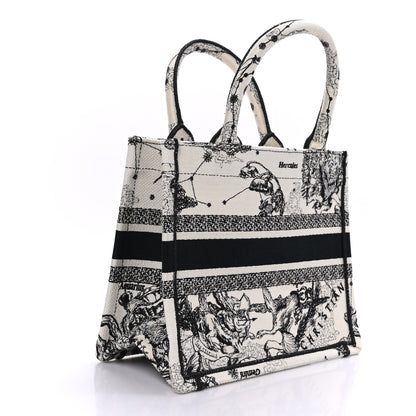 Christian Dior Canvas Embroidered Small Zodiac Toile De Jouy Book Tote Latte 2 of 8