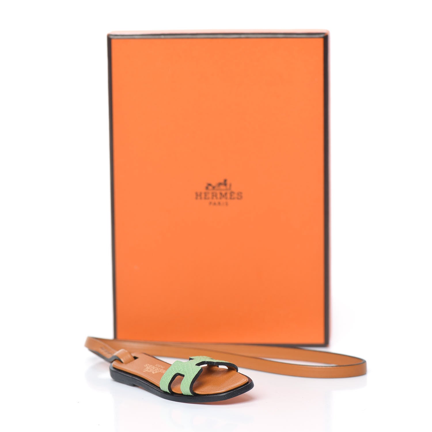Hermes Epsom Butler Calfskin Hunter Oran Nano Bag Charm Vert Criquet Sable 3 of 3