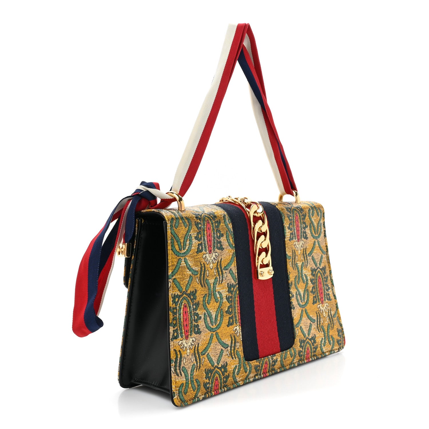 Gucci Iridescent Brocade Small Sylvie Shoulder Bag Gold 3 of 10