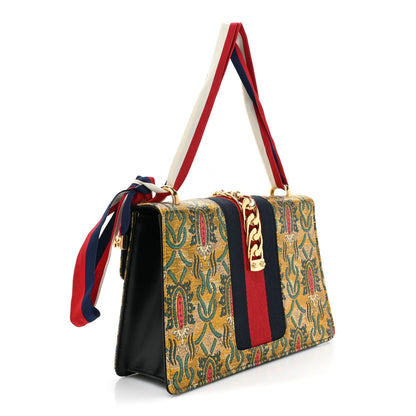 Gucci Iridescent Brocade Small Sylvie Shoulder Bag Gold 3 of 10