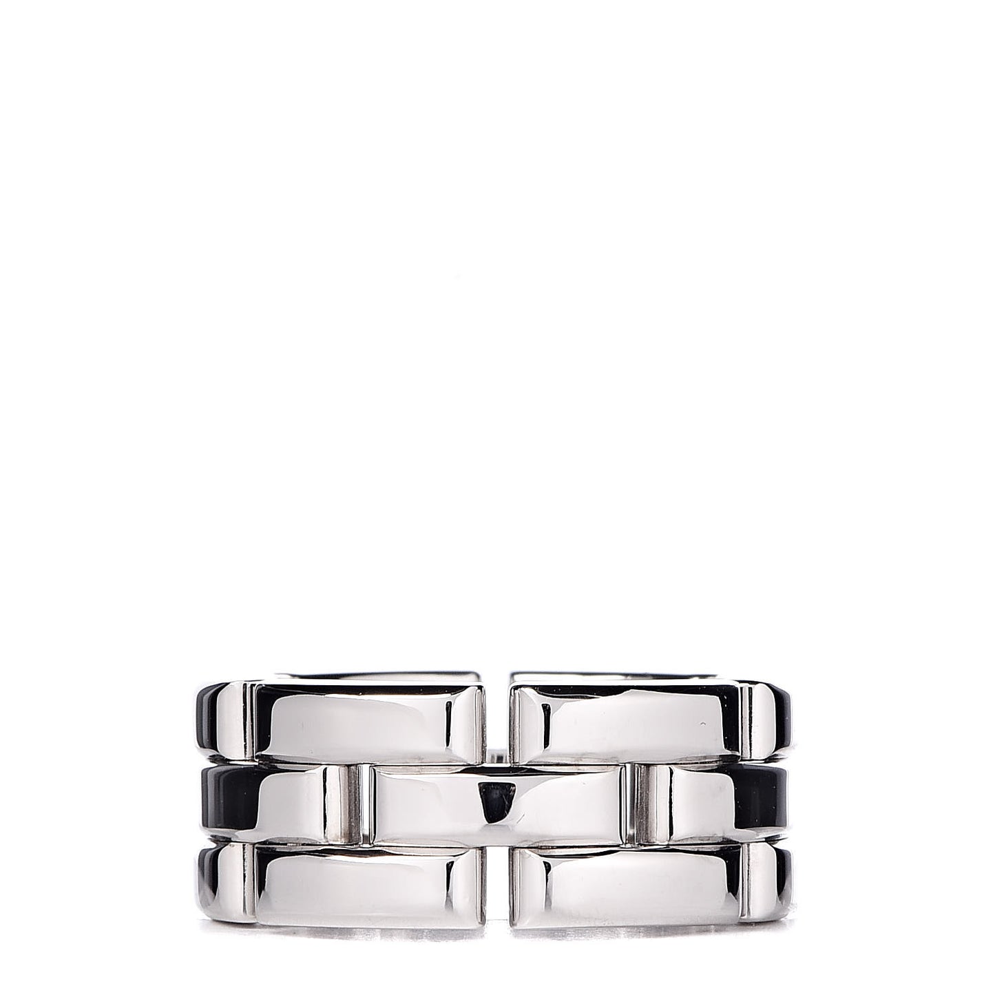 18K White Gold Maillon Panthere 3 Row Ring 49 4.75