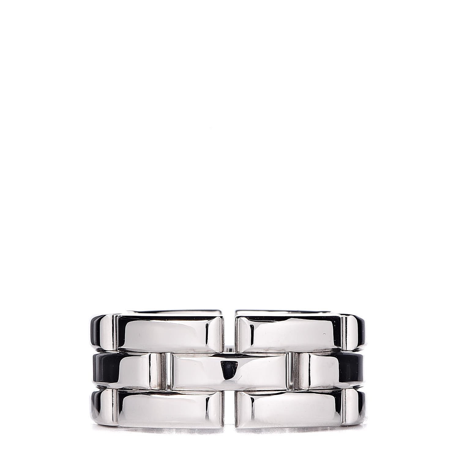 Cartier 18K White Gold Maillon Panthere 3 Row Ring 49 4.75 1 of 4