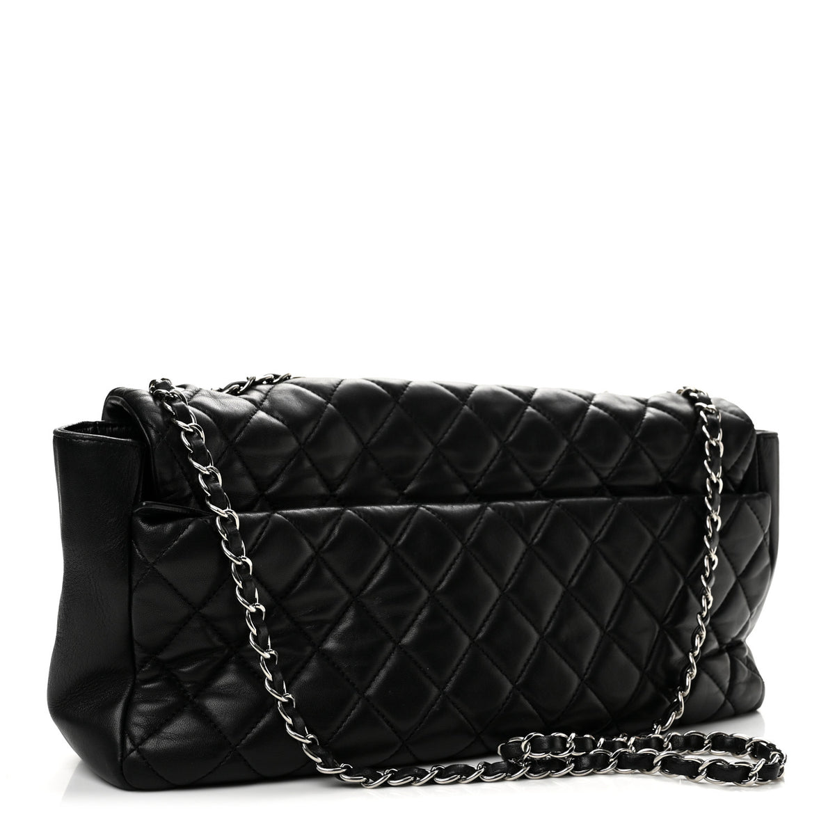 Lambskin Quilted Jumbo Coco Rain Flap Black