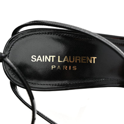 Saint Laurent Patent Cassandra 100 Ankle Strap Sandals 39 Black 8 of 8