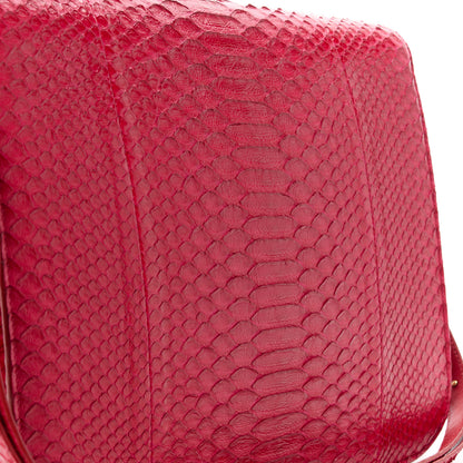 Celine Snakeskin Medium Classic Box Flap Red 14 of 15