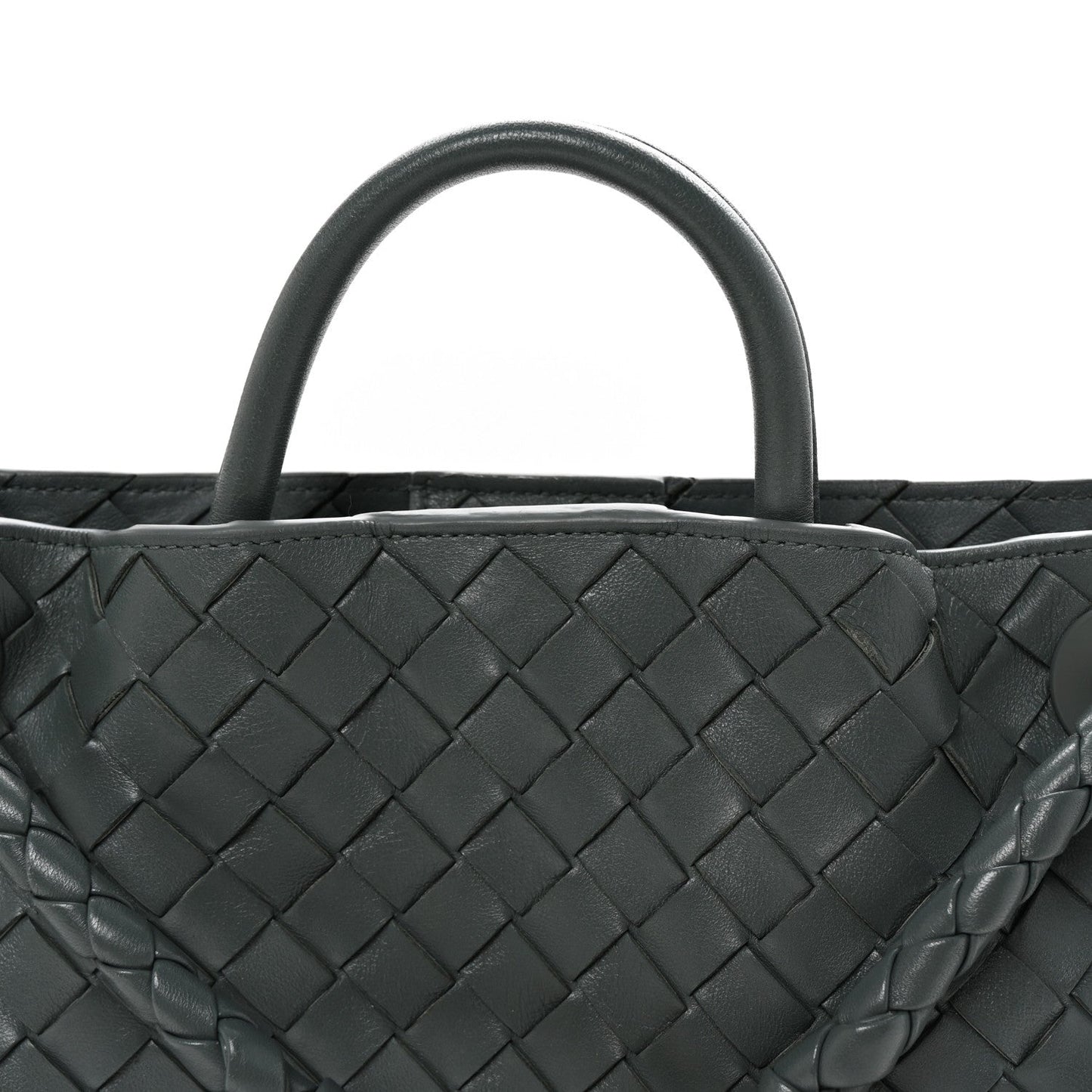 Nappa Intrecciato Medium Andiamo Shoulder Bag Slate